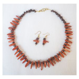 Handmade Necklace with matching earrings made in Kenya