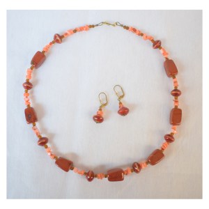 Handmade Necklace with matching earrings made in Kenya