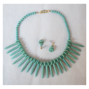 Handmade Turquoise Necklace with matching earrings made in Kenya